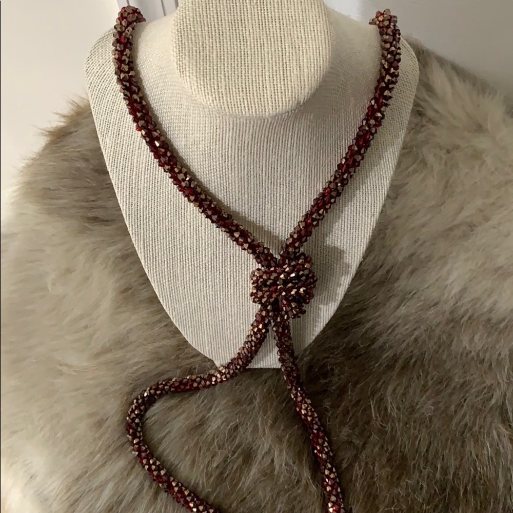 Chico’s beaded & twisted tie necklace